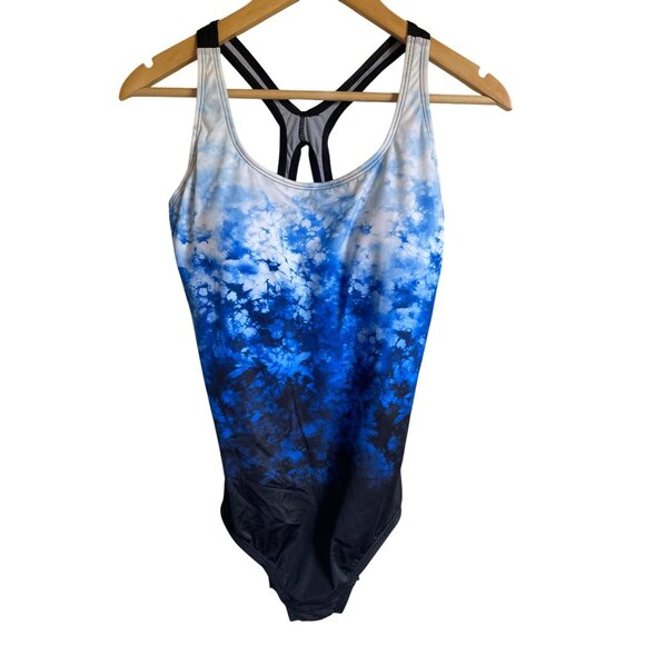 New! Speedo Size 12 MSRP $88 Blue BLack Navy Fusion Powerflex Ultrafusion Halter - Picture 4 of 10